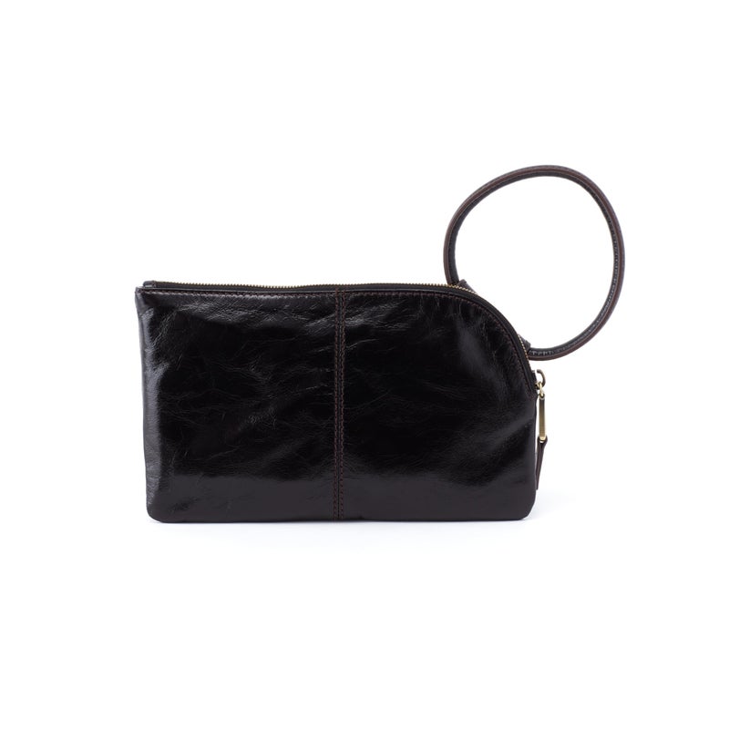 HOBO Sable Leather Wristlet Wallet for Women with Circular Handle, Zippered Closure, Credit Card Holder Organizer & Interior Zip Pocket - Black - Image 2